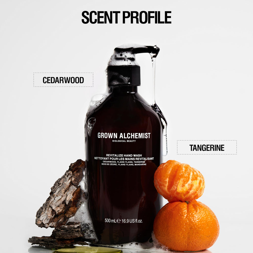 Grown Alchemist Revitalize Hand Wash + Refill Set – Ylang Ylang, Tangerine & Cedarwood