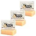 Grown Ass Man Co. Campfire King 3-in-1 Solid Shampoo Bar – Hair, Beard & Body, Plastic-Free, 4oz (3-Pack)