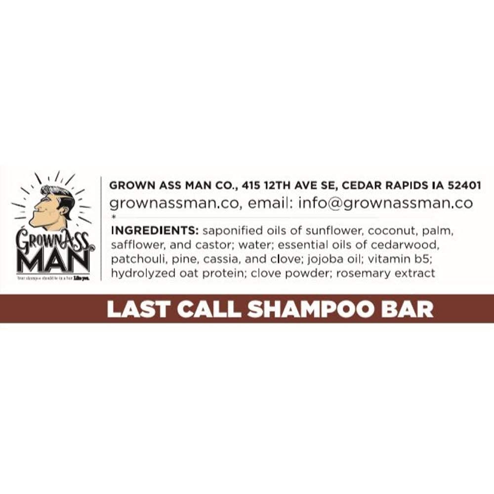 Grown Ass Man Co. Solid Shampoo Bar 3 in 1 – Hair, Beard & Body Wash (4oz) | Plastic Free, 6-Pack Variety
