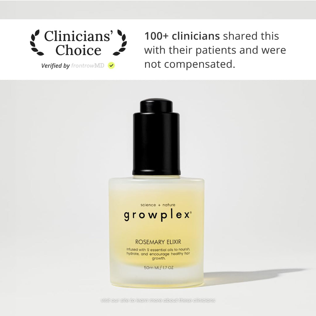 Growplex Rosemary Elixir – Daily Scalp Oil with 9 Essential Oils | Lightweight & Non-Greasy | 2oz