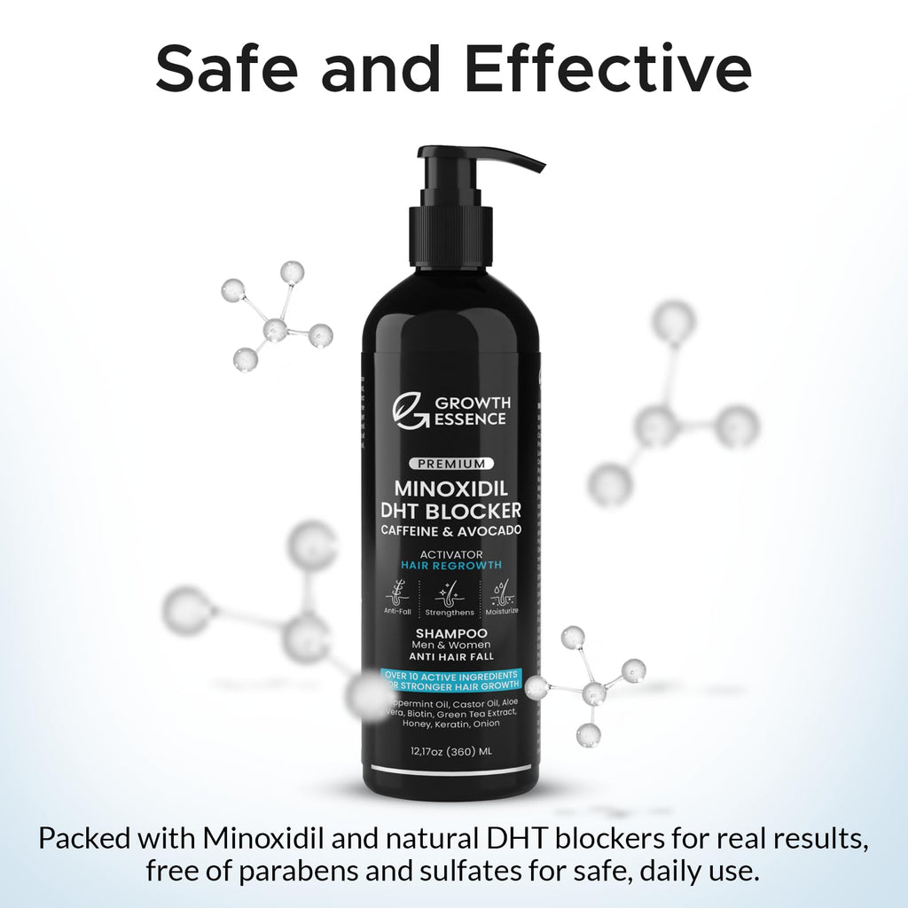 Growth Essence Minoxidil & Biotin Shampoo for Hair Growth – DHT Blocker & Nourishing Formula