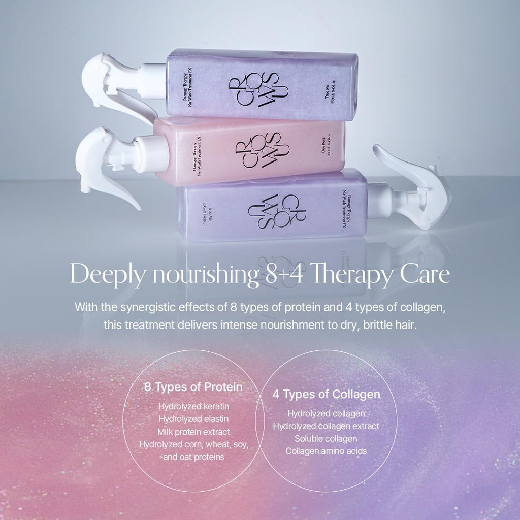 GROWUS Damage Therapy No-Wash Treatment True Me | Korean Hair Care, Heat Protectant, Leave-In Hair Serum