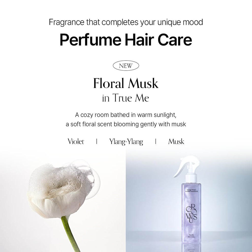 GROWUS Damage Therapy No-Wash Treatment True Me | Korean Hair Care, Heat Protectant, Leave-In Hair Serum