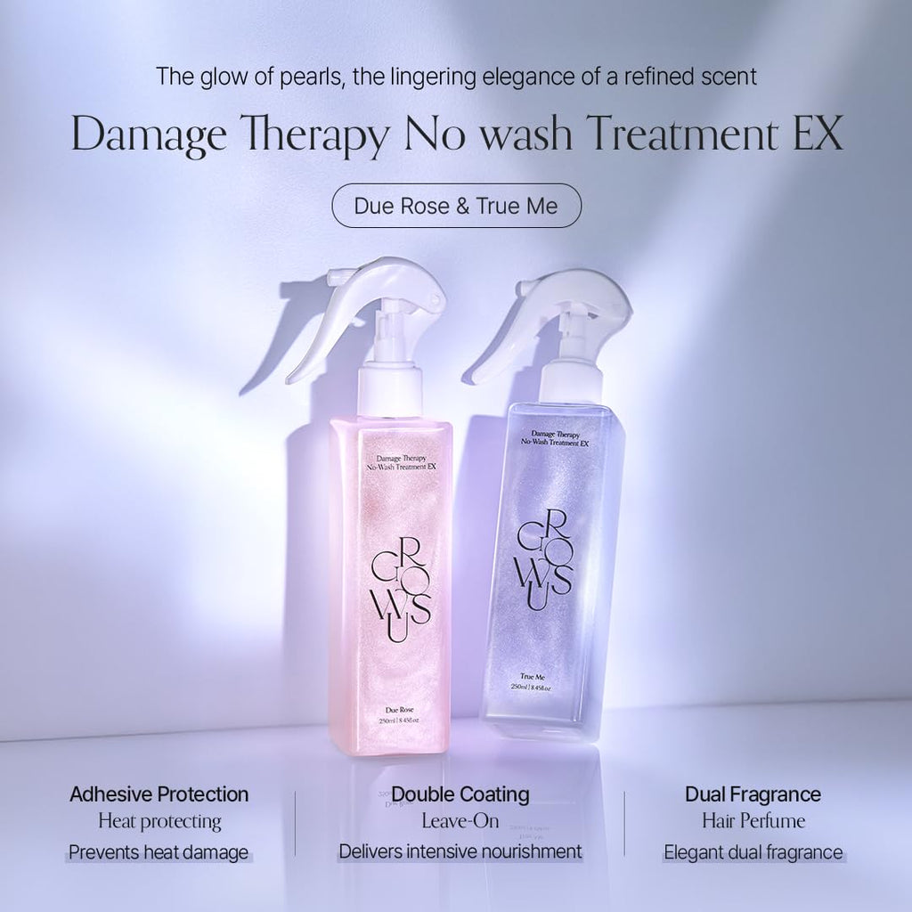 GROWUS Damage Therapy No-Wash Treatment True Me | Korean Hair Care, Heat Protectant, Leave-In Hair Serum