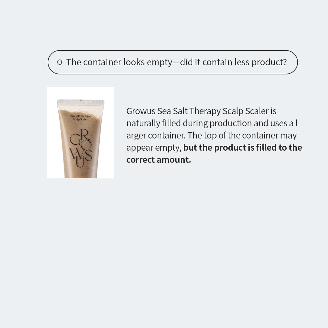 GROWUS Sea Salt Therapy Scalp Scaler — 2-in-1 Shampoo for Itchy & Oily Scalp | Salicylic Acid, Niacinamide, Dexpanthenol | 8.8 oz / 250 g | Paraben & Sulfate Free