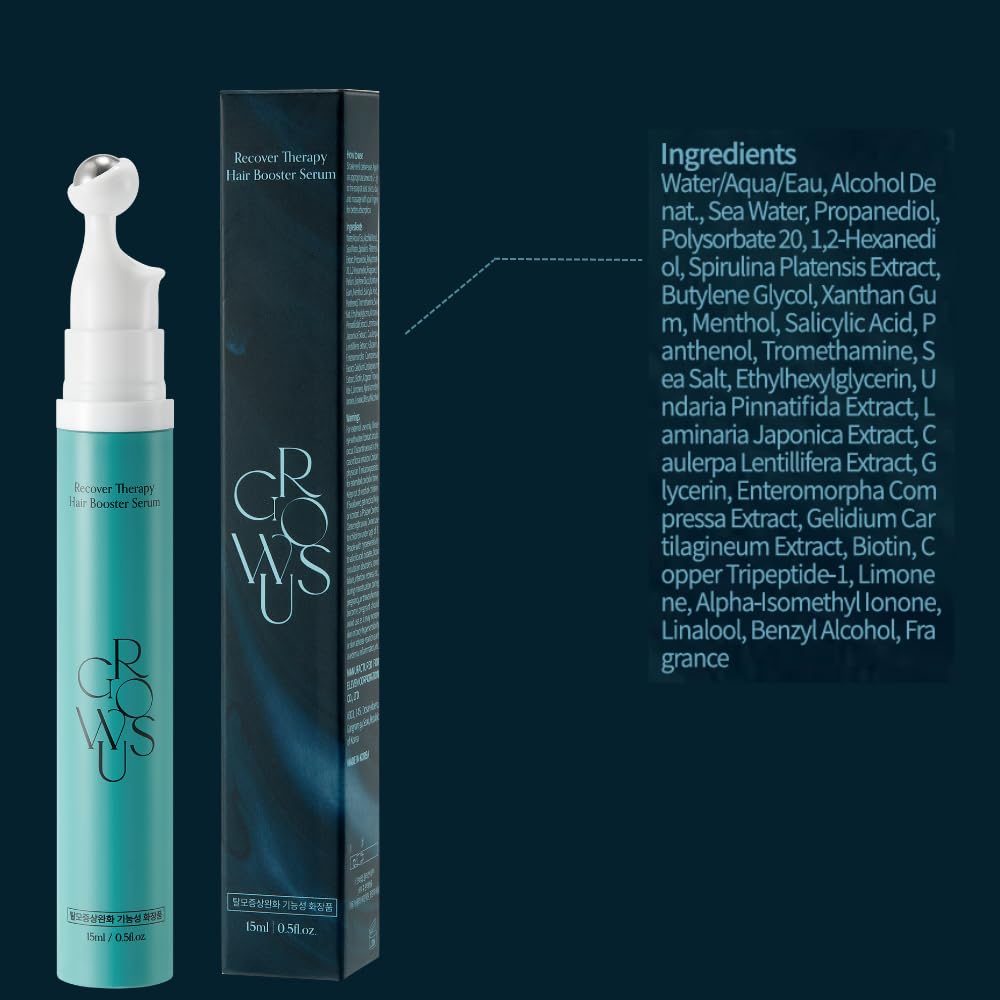 Growus Recover Therapy Booster Serum 15ml – Scalp Serum for Fuller Hair, Biotin & Sea Water