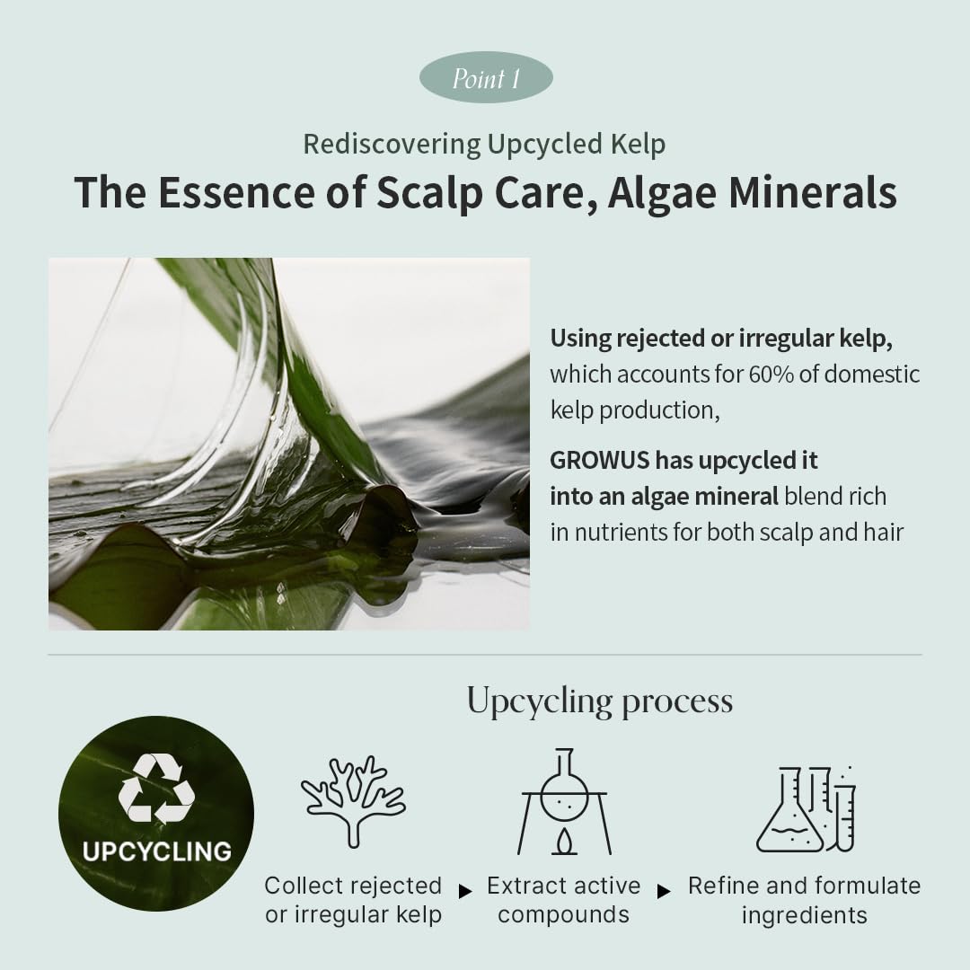 GROWUS Algae Therapy Mineral Shampoo with Seaweed Complex, Biotin & PDRN (500ml)