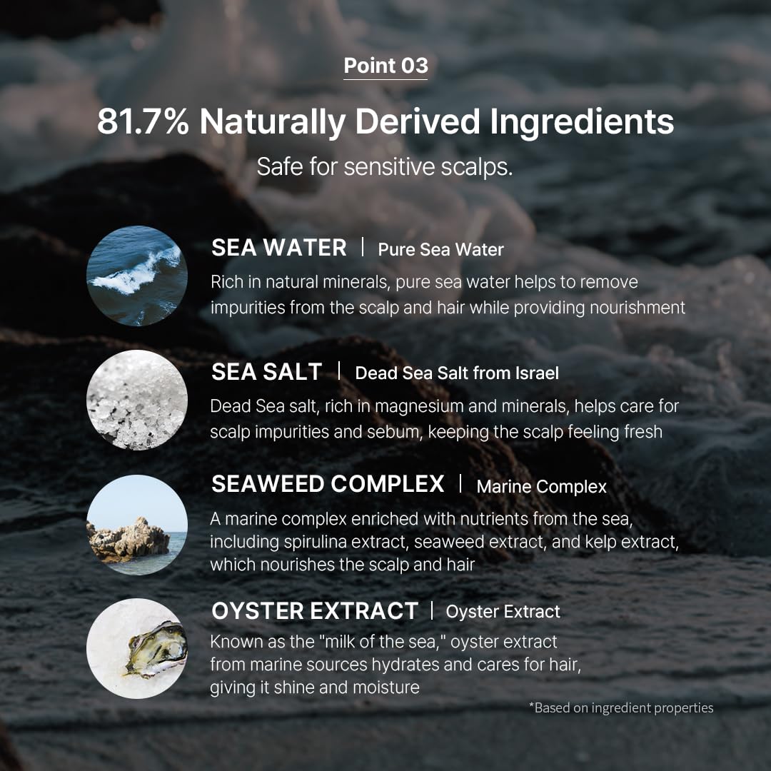 GROWUS Sea Salt Therapy Shampoo – Clarifying, Buildup Removal, 16.9 fl oz, Paraben & Sulfate Free