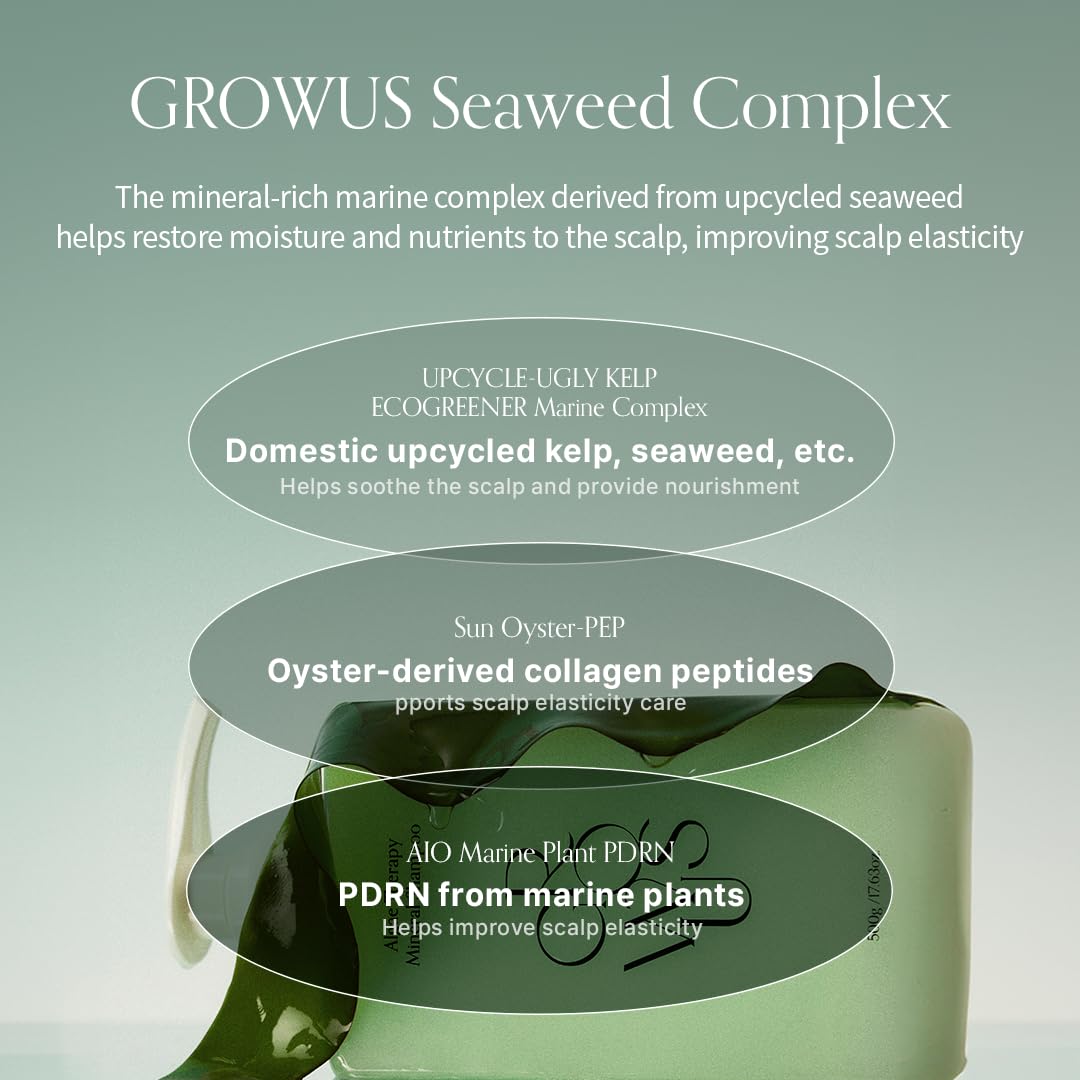 GROWUS Algae Therapy Mineral Shampoo with Seaweed Complex, Biotin & PDRN (500ml)