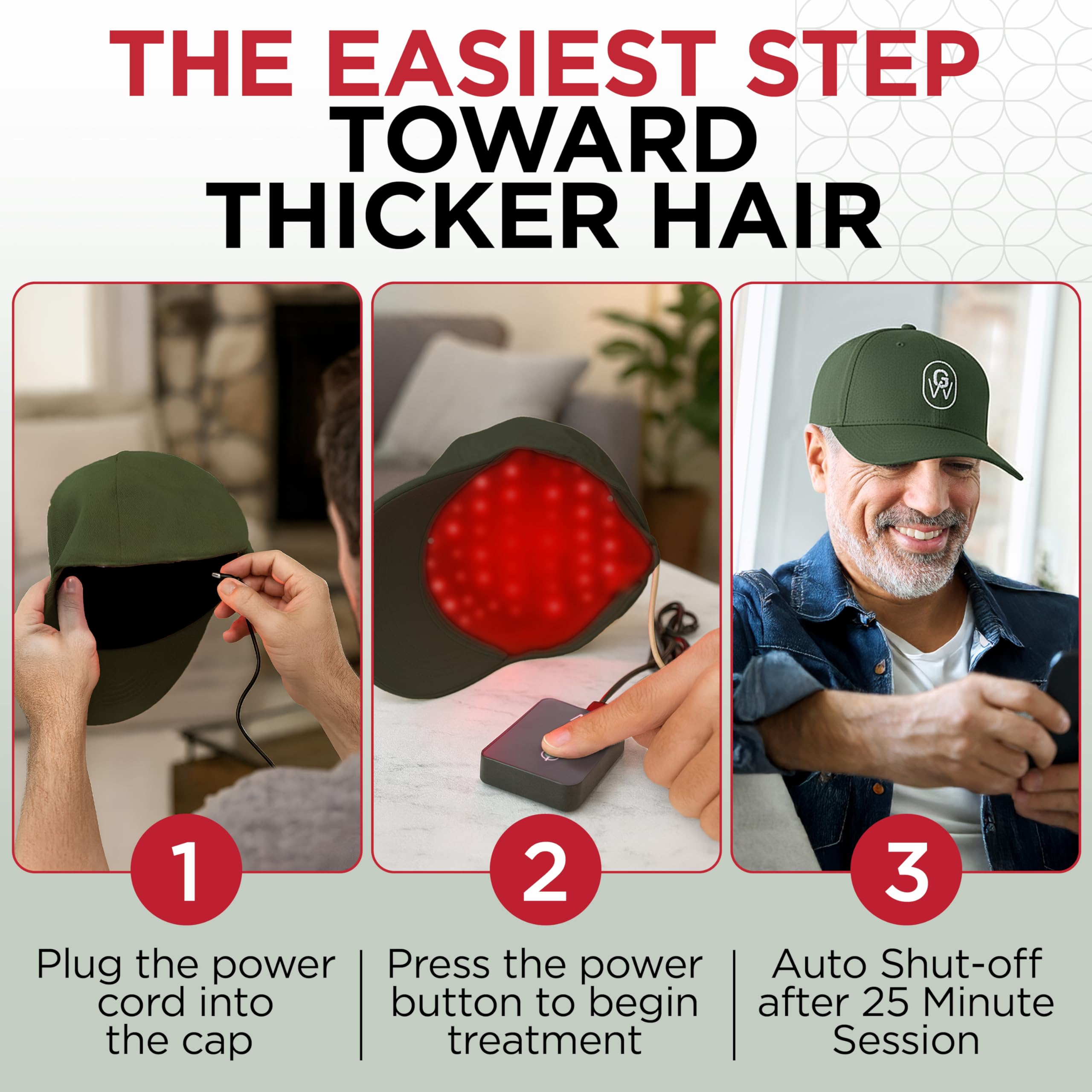 GroWell Red Light Therapy Hair Growth Cap – FDA Cleared Laser & LED Hair Regrowth – Green