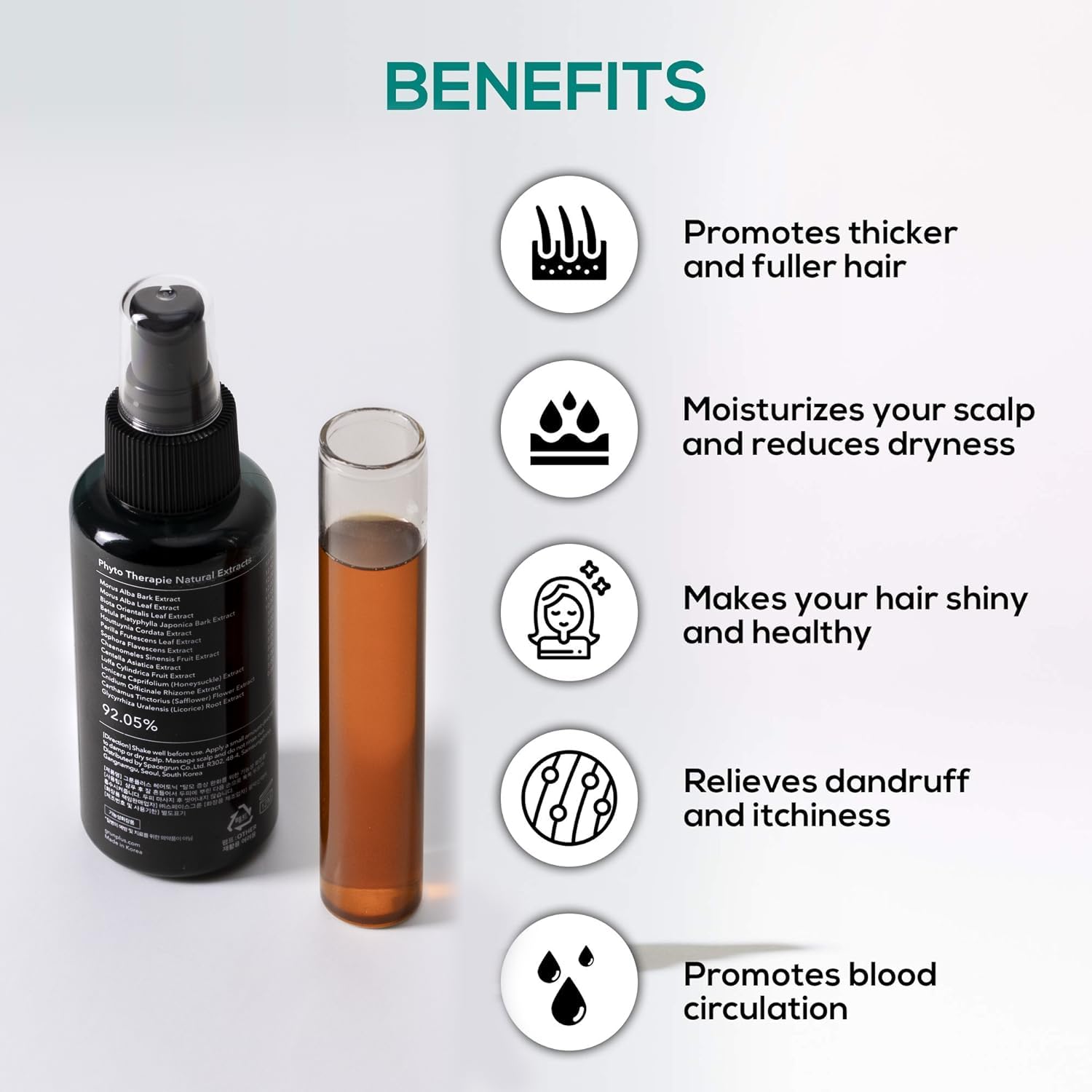 Grunplus Hair Growth Serum for Thinning Hair – 3.4 oz Phyto Therapy Extract with Herbal Essences