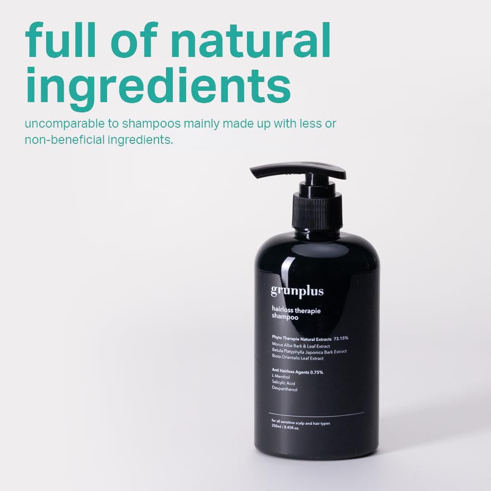Grunplus Hair Growth Shampoo — 8.45 fl oz for Thinning Hair with Herbal Extracts