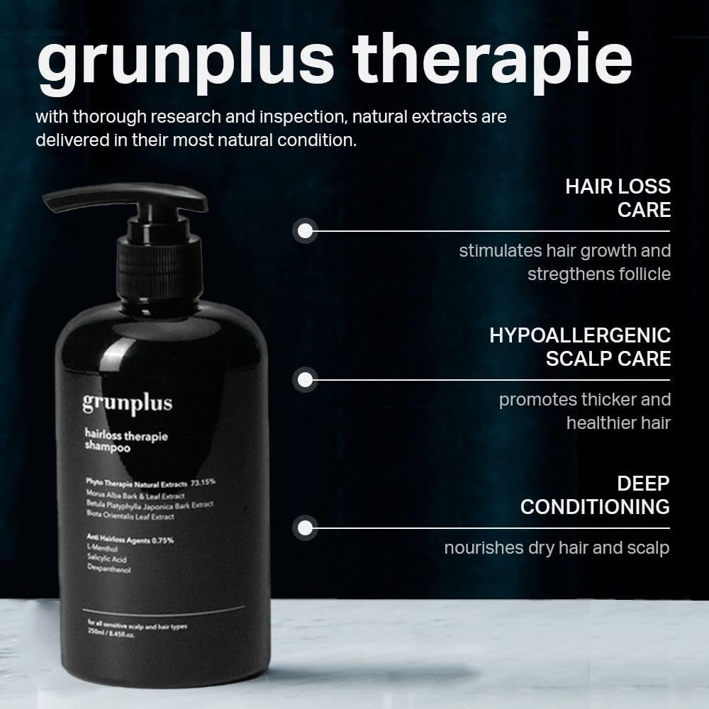 Grunplus Hair Growth Shampoo — 8.45 fl oz for Thinning Hair with Herbal Extracts