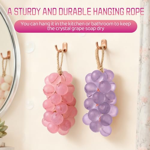 Gtyuoo Grape Soap On A Rope – Handmade Grape Cluster Soap with Lasting Fragrance