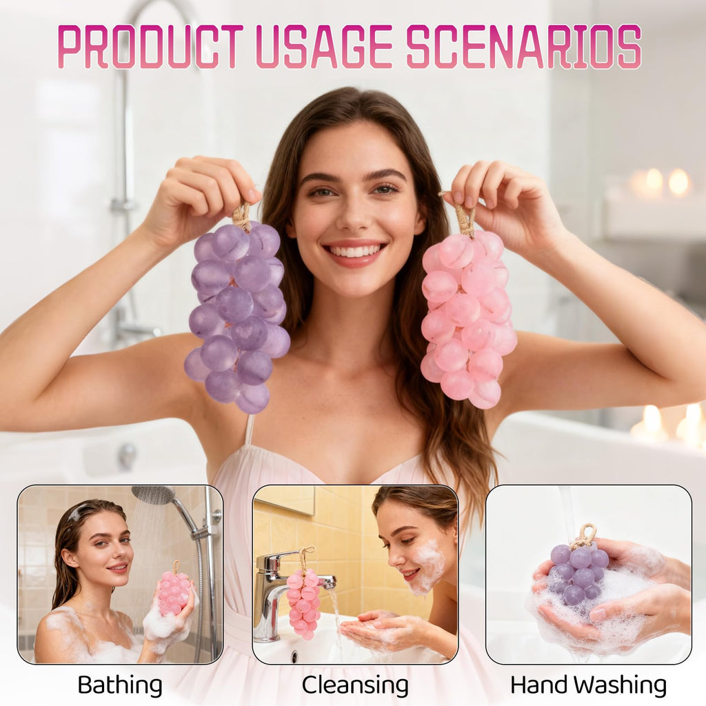 Gtyuoo Grape Soap On A Rope – Handmade Grape Cluster Soap with Lasting Fragrance