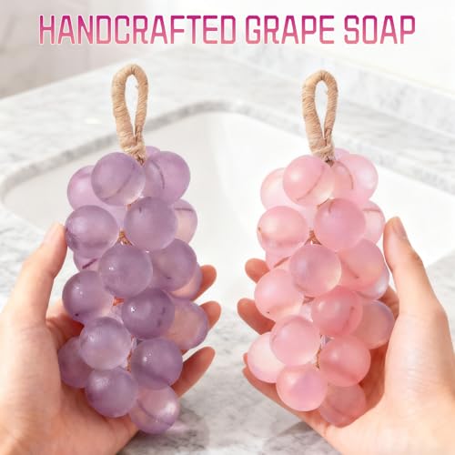 Gtyuoo Grape Soap On A Rope – Handmade Grape Cluster Soap with Lasting Fragrance