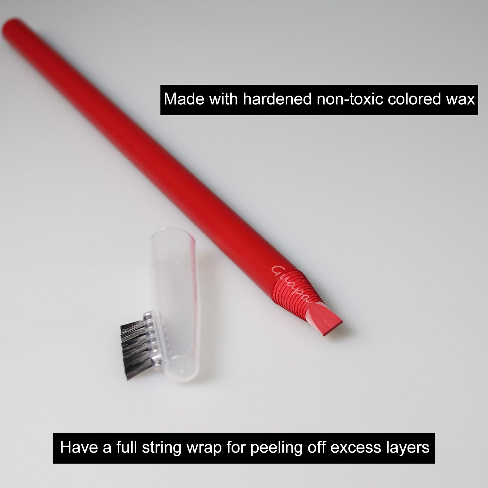 Guapa Microblading Eyebrow Pencil – 5pc Waterproof Peel-off Brow Pencil Set (Red Mapping)