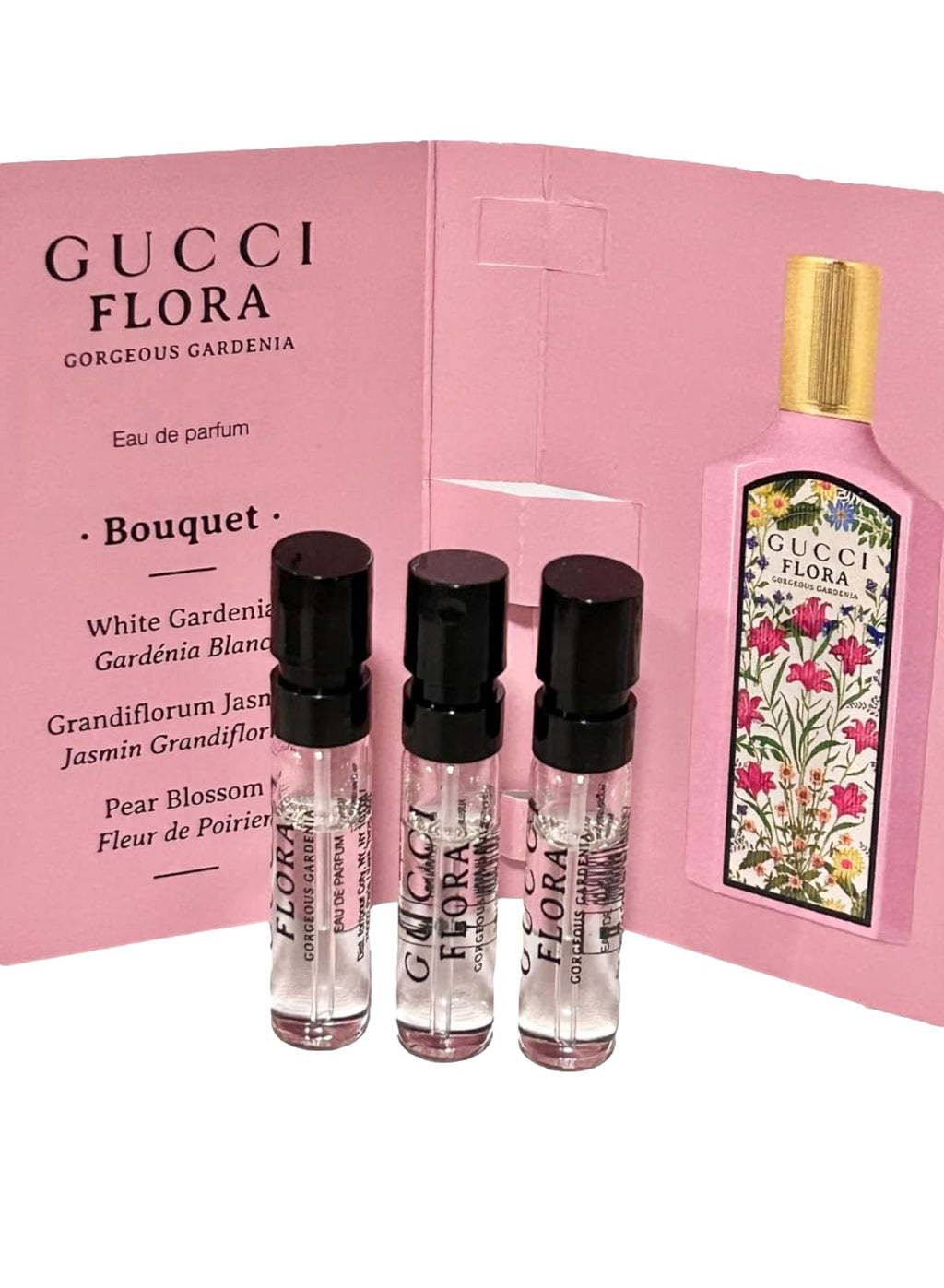 Gucci Flora Gorgeous Gardenia Sample Perfume Set – 3 Mini Sprays (1.5 ml each)