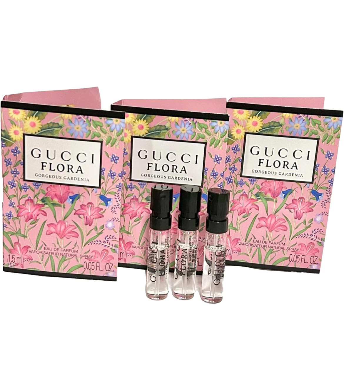 Gucci Flora Gorgeous Gardenia Sample Perfume Set – 3 Mini Sprays (1.5 ml each)