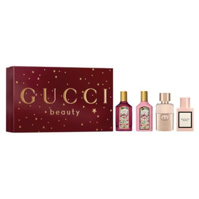 Gucci Minis Set: Flora Gorgeous Gardenia, Bloom, Guilty Pour Femme, Intense – 4 x 0.17 oz Travel Perfumes