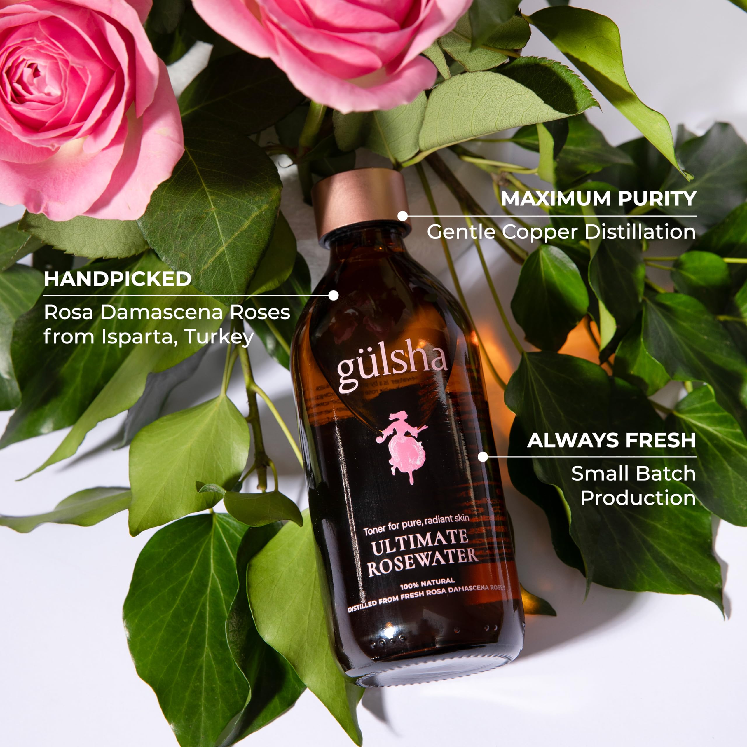 gülsha Ultimate Rosewater – 100% Natural Rosa Damascena Facial Mist, 250ml