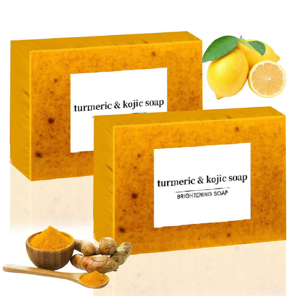 guluxly Lemon Turmeric Soap | Face & Body Bar with Fresh Lemon