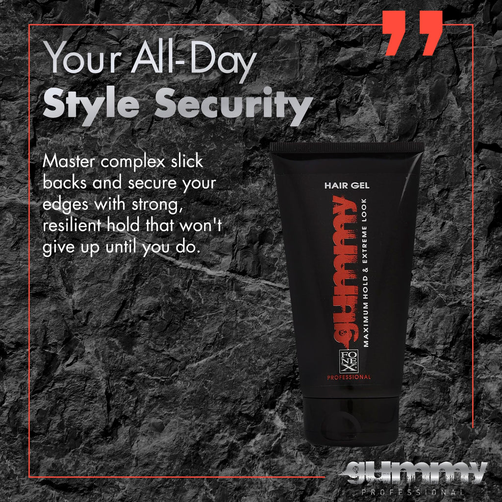 Gummy Professional Hair Gel for Men and Women – Strong Hold Styling Gel with Shine and Conditioning – 150ml