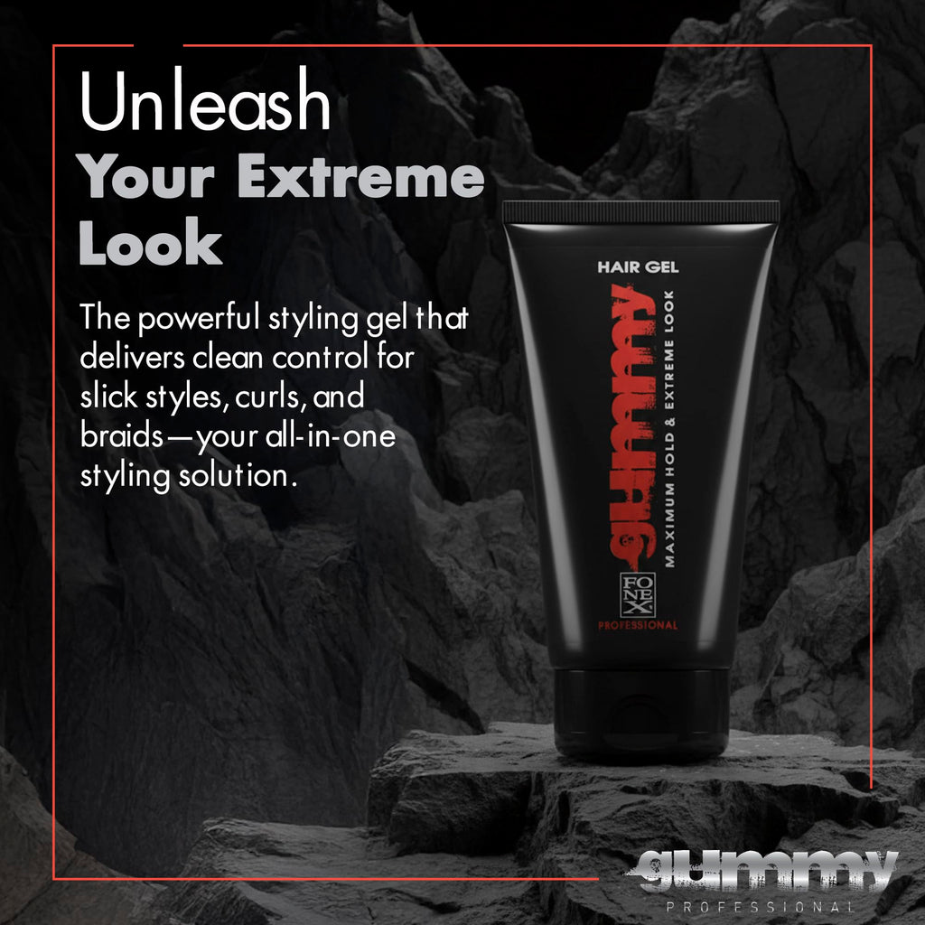 Gummy Professional Hair Gel for Men and Women – Strong Hold Styling Gel with Shine and Conditioning – 150ml