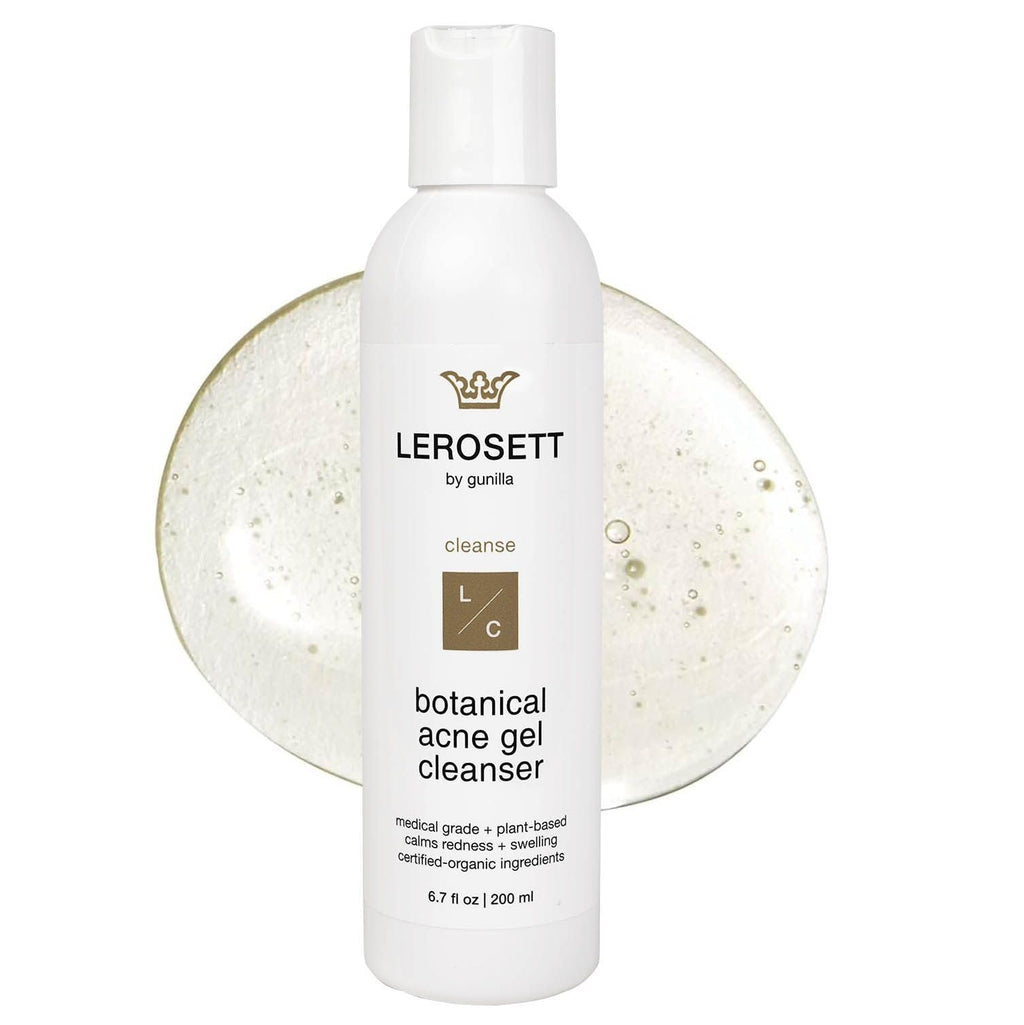 LEROSETT Botanical Acne Cleanser – 2% Salicylic Acid, 50% Aloe, Vegan, All Skin Types | 6.7 oz | Gunilla Of Sweden