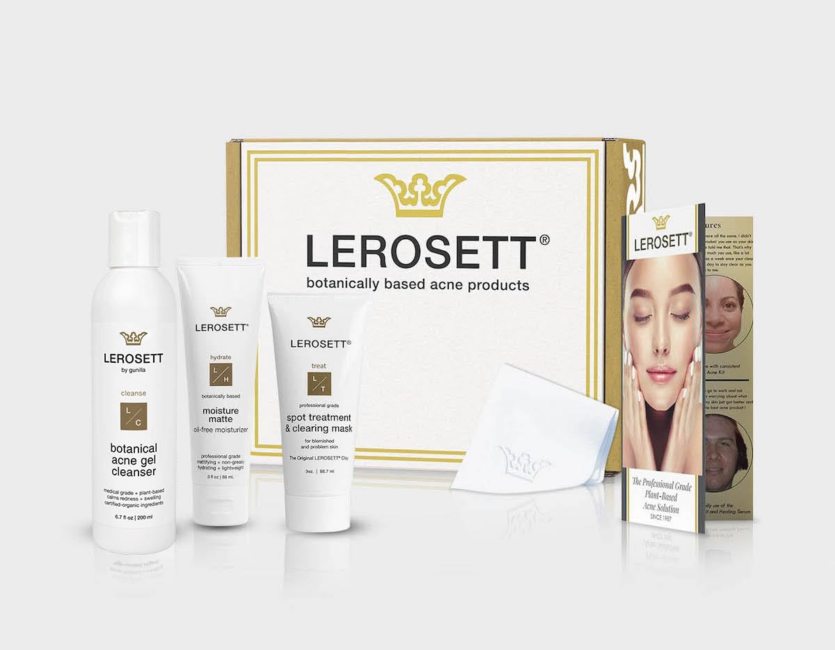 LEROSETT Acne Kit by Gunilla Of Sweden – Aloe & Clay Based, Vegan, All Skin Types