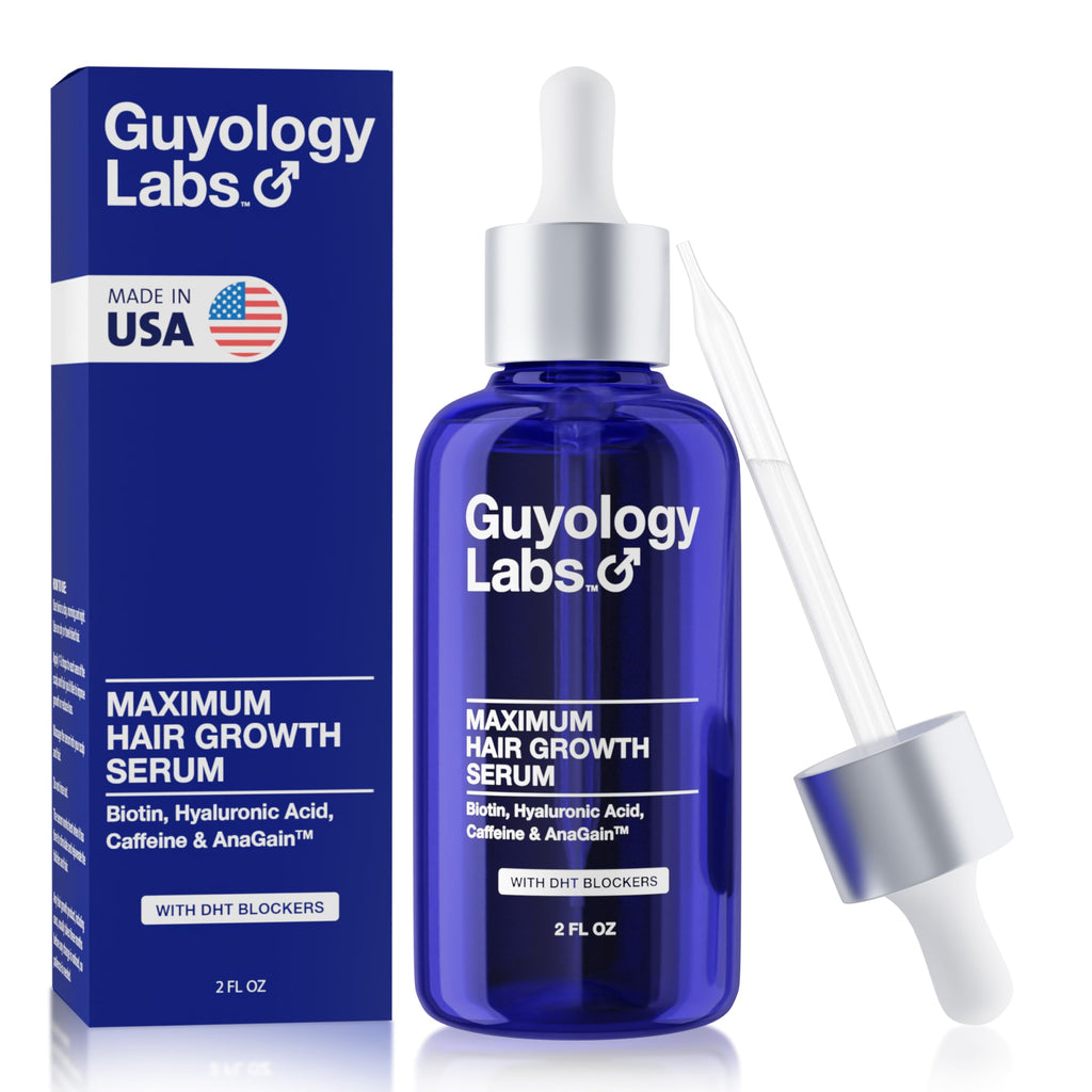 Guyology Labs Hair Growth Serum – 4% AnaGain™, Biotin & Caffeine | Dermatologist Recommended