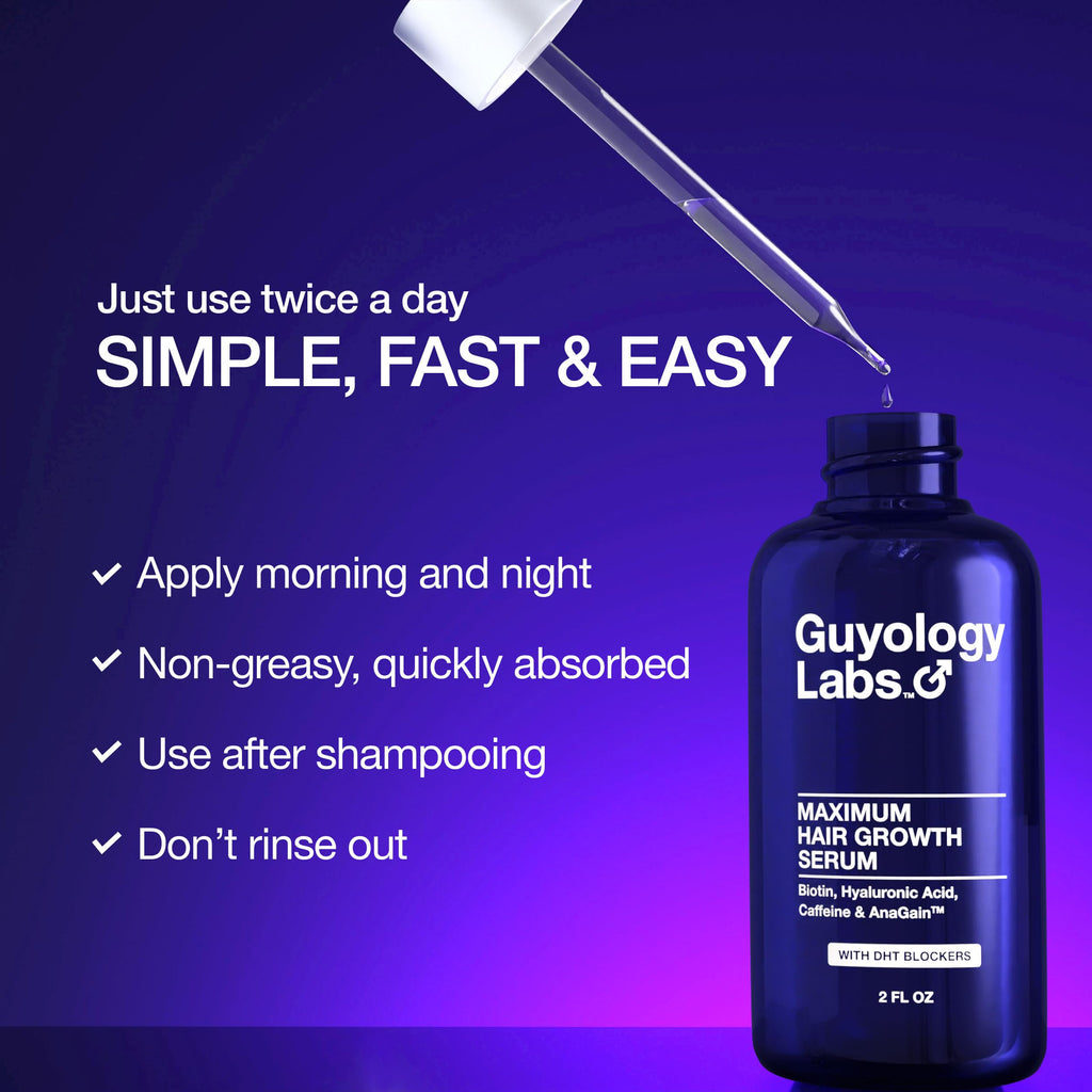 Guyology Labs Biotin Hair Growth Serum – DHT Blocker for Thicker, Fuller Hair