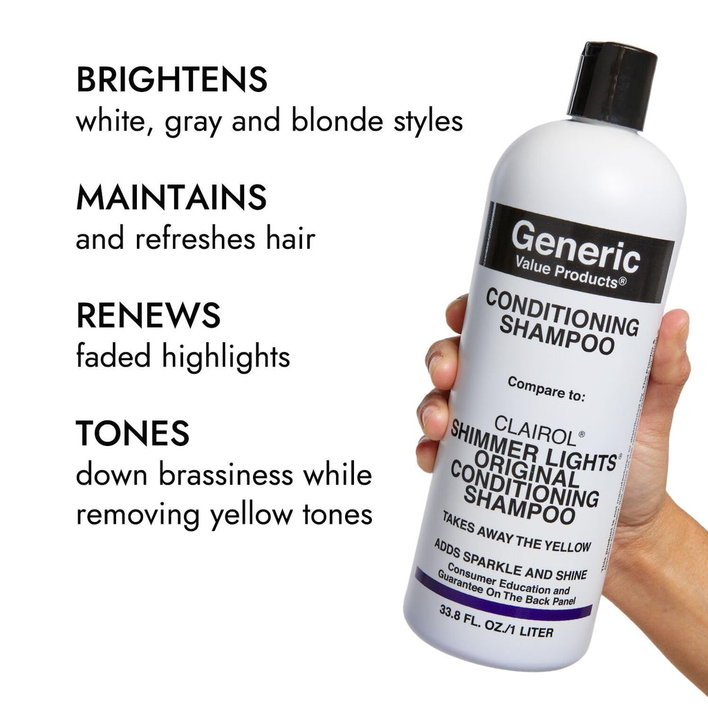 GVP Conditioning Purple Shampoo – Tones Brassiness, Brightens Highlights, Removes Yellow Tones (33.8 oz) | Generic Value Products