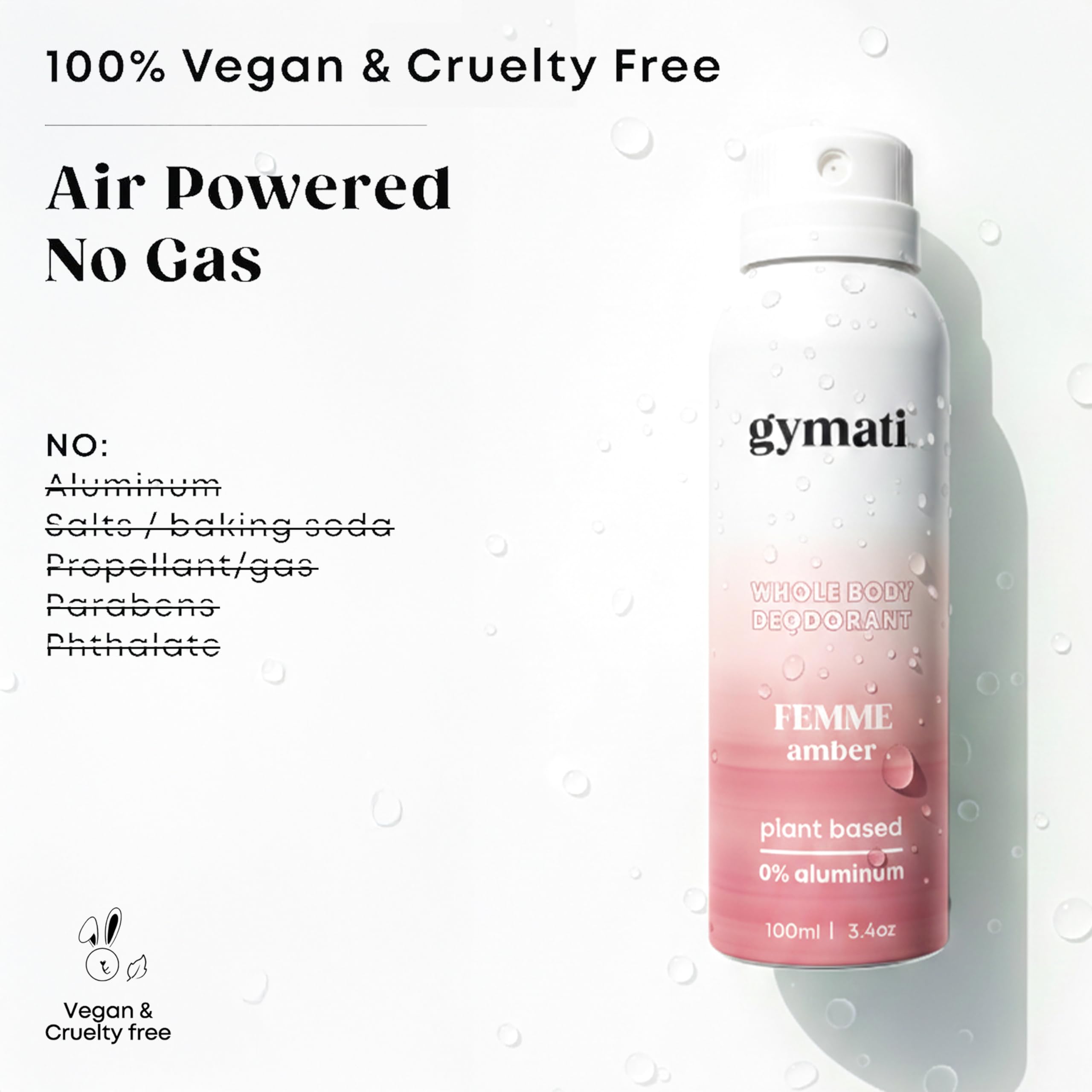 Gymati Natural Deodorant Body Spray for Women – Aluminum-Free, Plant-Based, Designer-Fragrance Inspired