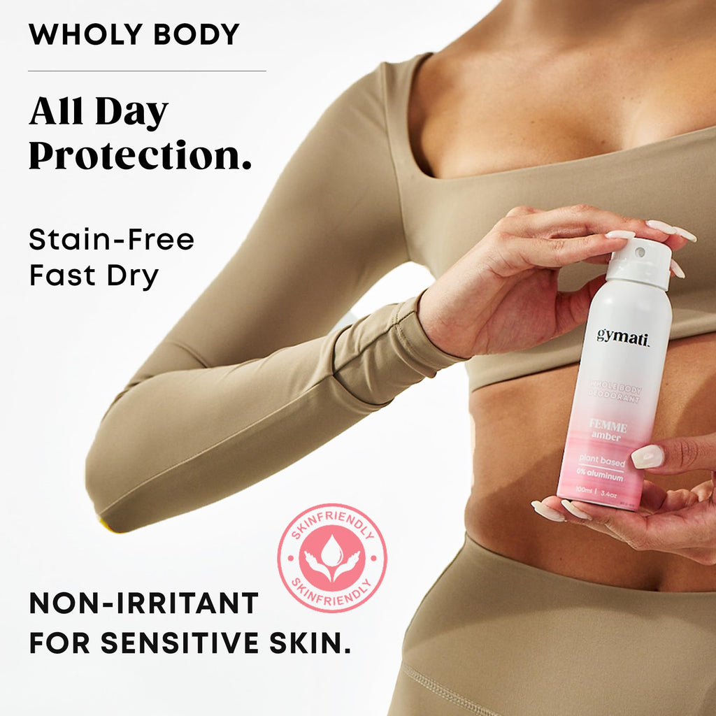 Gymati Natural Deodorant Body Spray for Women – Aluminum-Free, Plant-Based, Designer-Fragrance Inspired