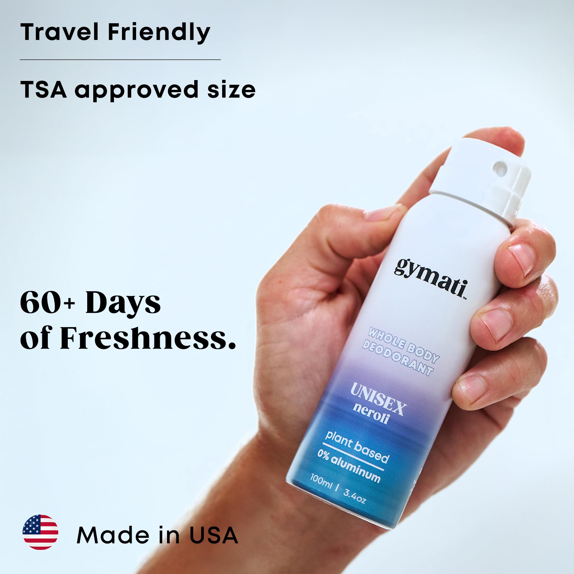 Gymati Natural Deodorant Body Spray – Aluminum-Free for Men & Women