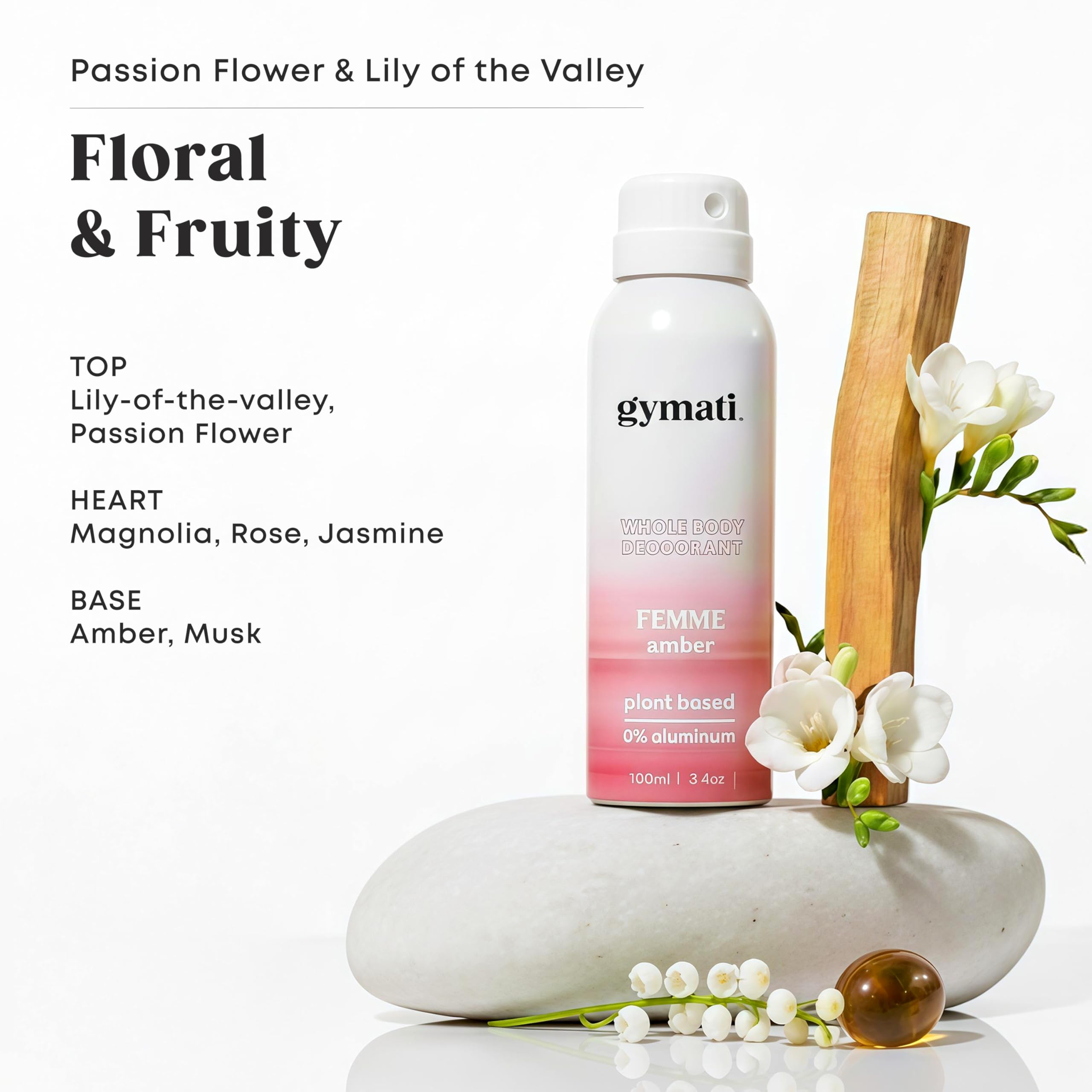 Gymati Natural Deodorant Body Spray for Women – Aluminum-Free, Plant-Based, Designer-Fragrance Inspired