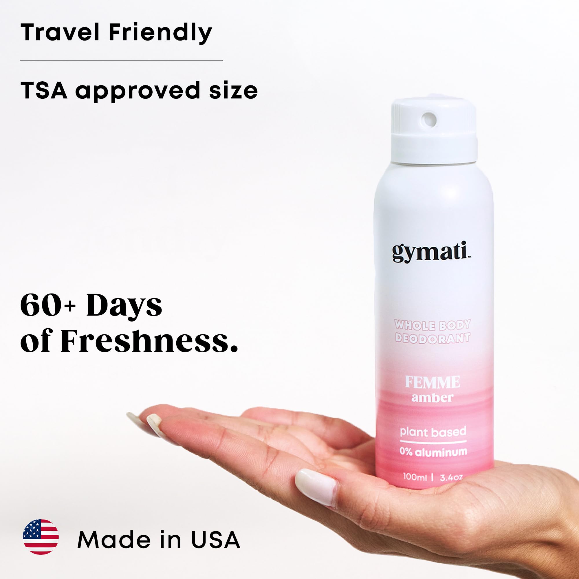 Gymati Natural Aluminum-Free Deodorant Body Spray – Women, Pack of 2 | All-Day Freshness