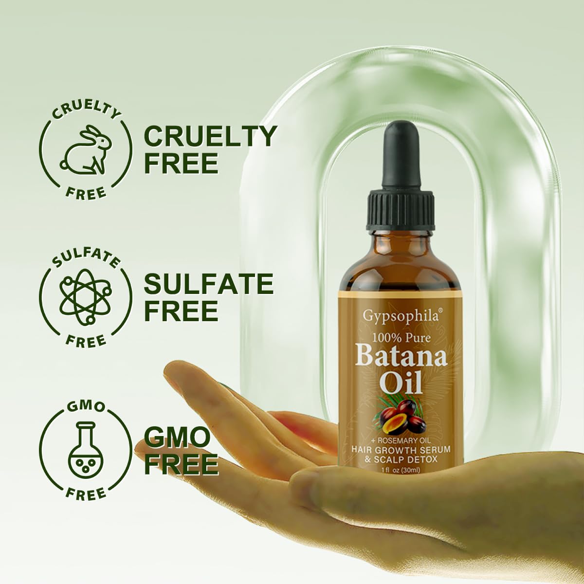 Gypsophila Batana Oil for Hair Growth – 100% Pure, Scalp Nourishment, Breakage Reduction (1 Fl Oz)
