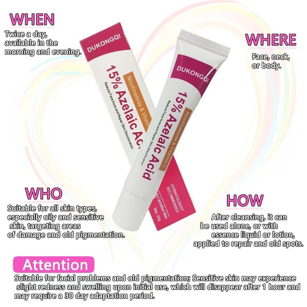 gzchaox Azelaic Acid Cream – 15% Facial Care Essence, 20g for Acne and Redness