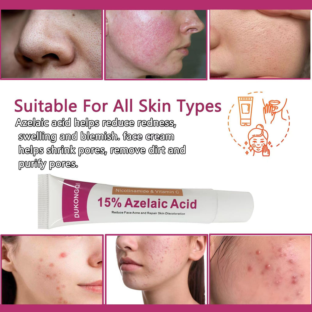 gzchaox Azelaic Acid Cream – 15% Facial Care Essence, 20g for Acne and Redness