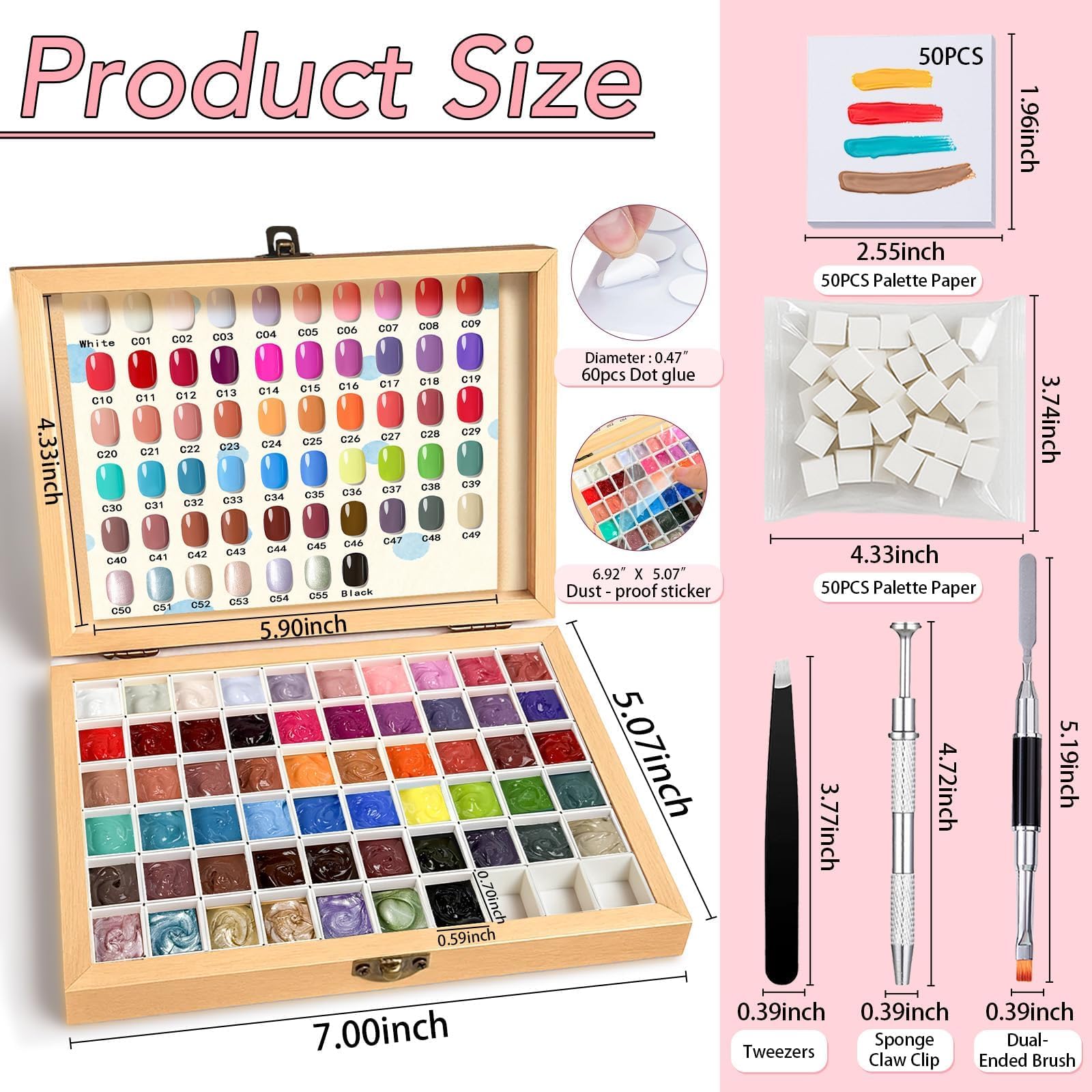 GZIXBDA Sponge Paint Patting Gel Polish Kit – 57 Colors for Ombre & French Manicure