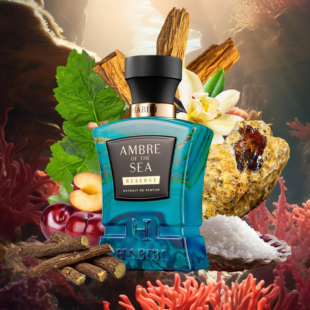 H HABIBI Ambre Of The Sea Extrait De Parfum – Unisex Long-Lasting Fragrance with Bergamot & Sea Salt (2.5 oz)