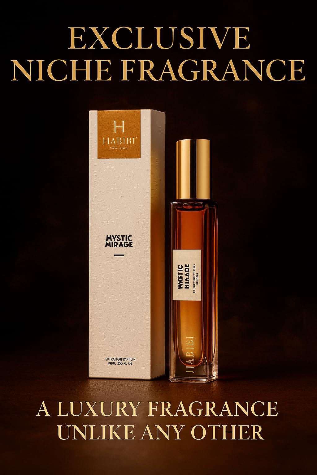 H HABIBI Mystic Mirage Extrait De Parfum – 10ml Travel Size Unisex Niche Scent with Leather Case