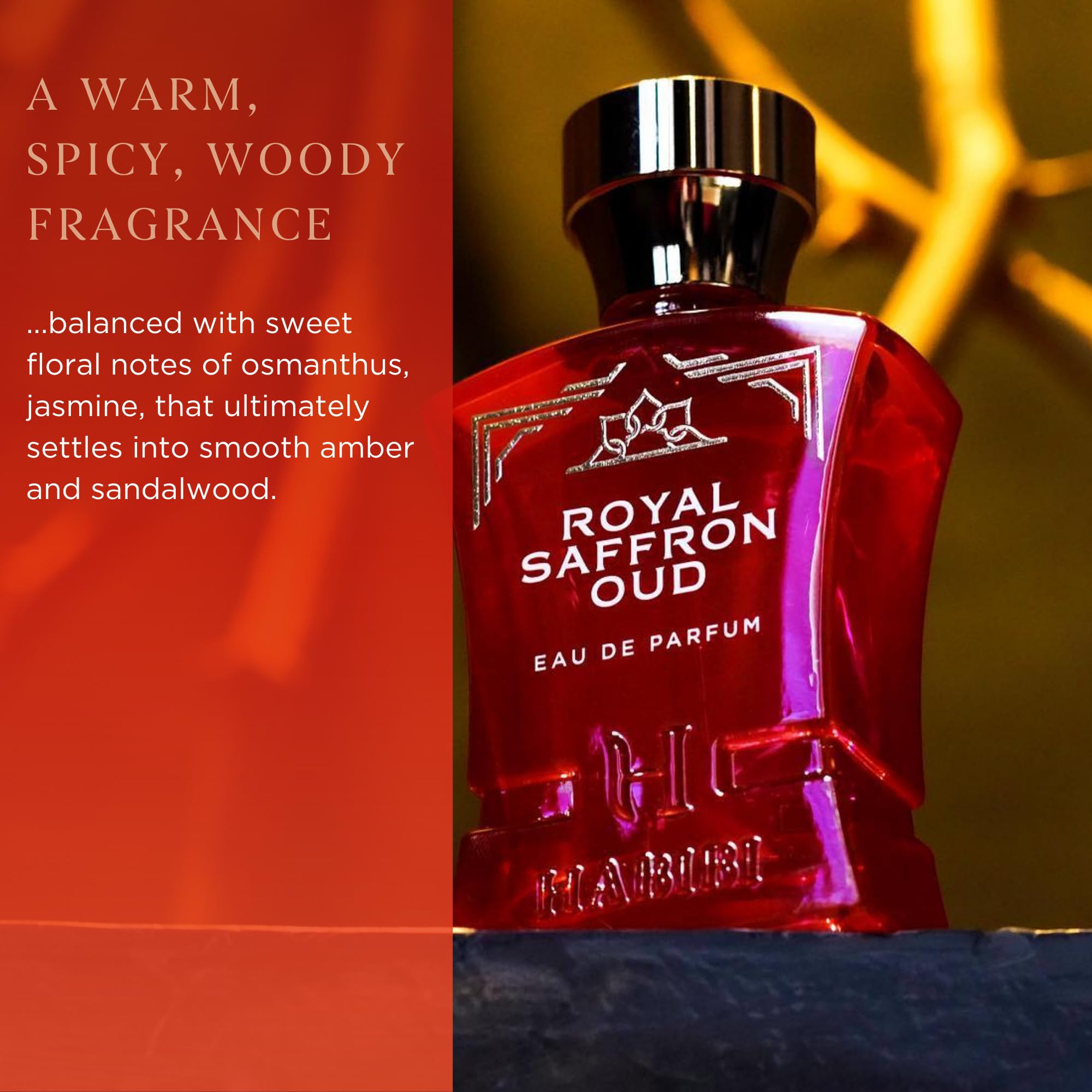 H HABIBI Royal Saffron Oud – Long-Lasting Women’s Perfume with Jasmine & Sandalwood