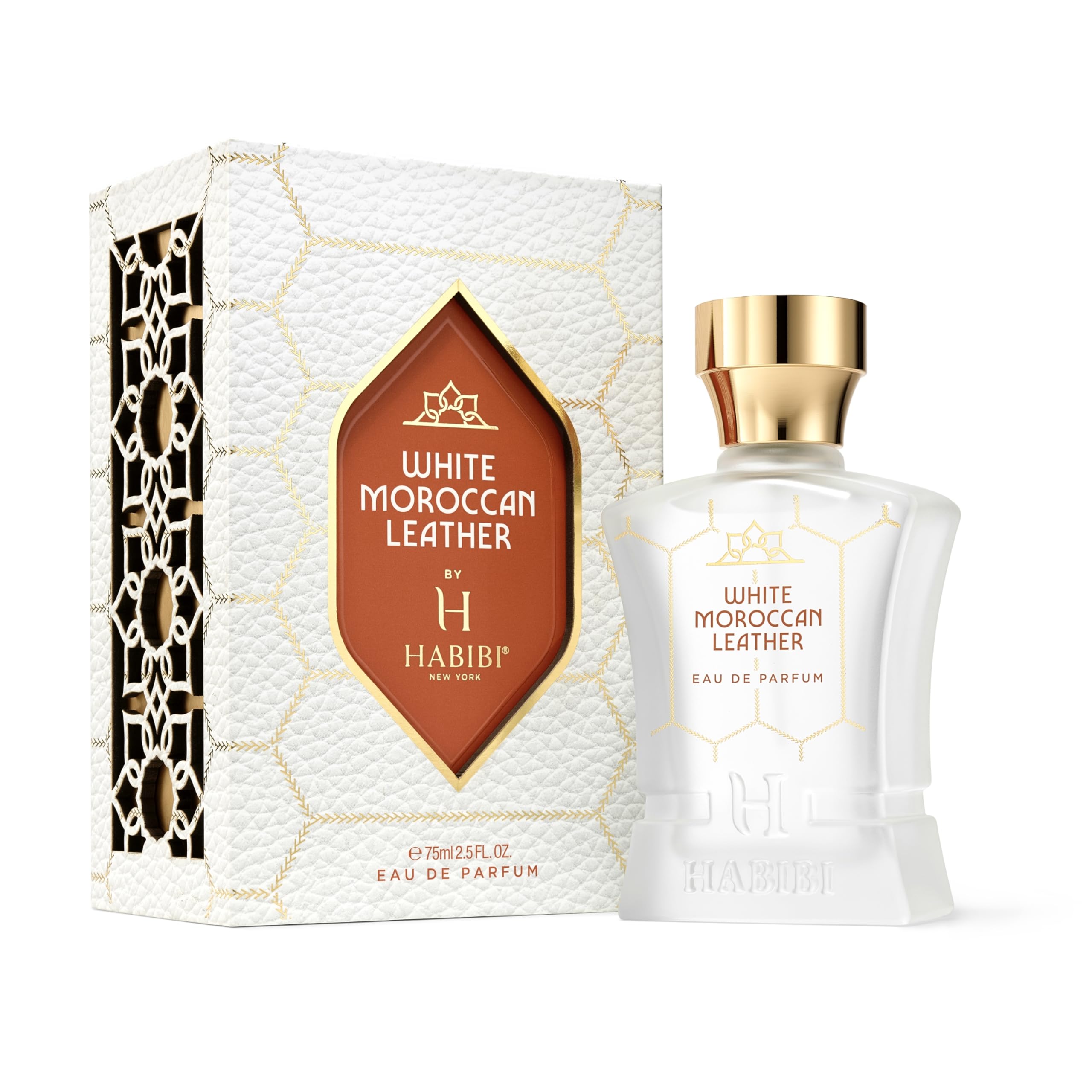 H HABIBI White Moroccan Leather Perfume for Men – 75ml Long-Lasting Arabian Cologne