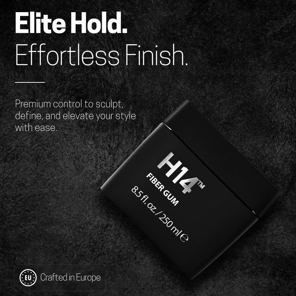H14 Fiber Gum for Men — Medium Hold Styling Cream with Beeswax & Corn Starch (European Made)