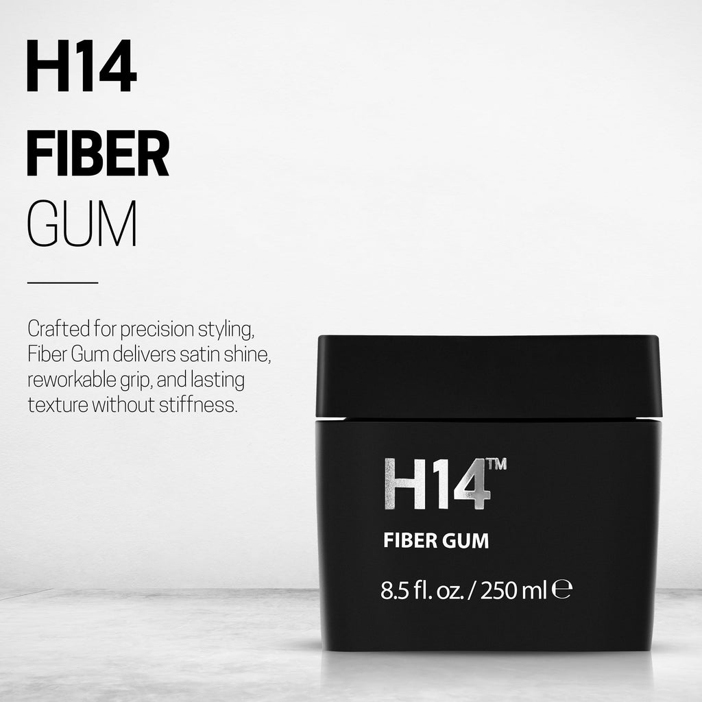 H14 Fiber Gum for Men — Medium Hold Styling Cream with Beeswax & Corn Starch (European Made)
