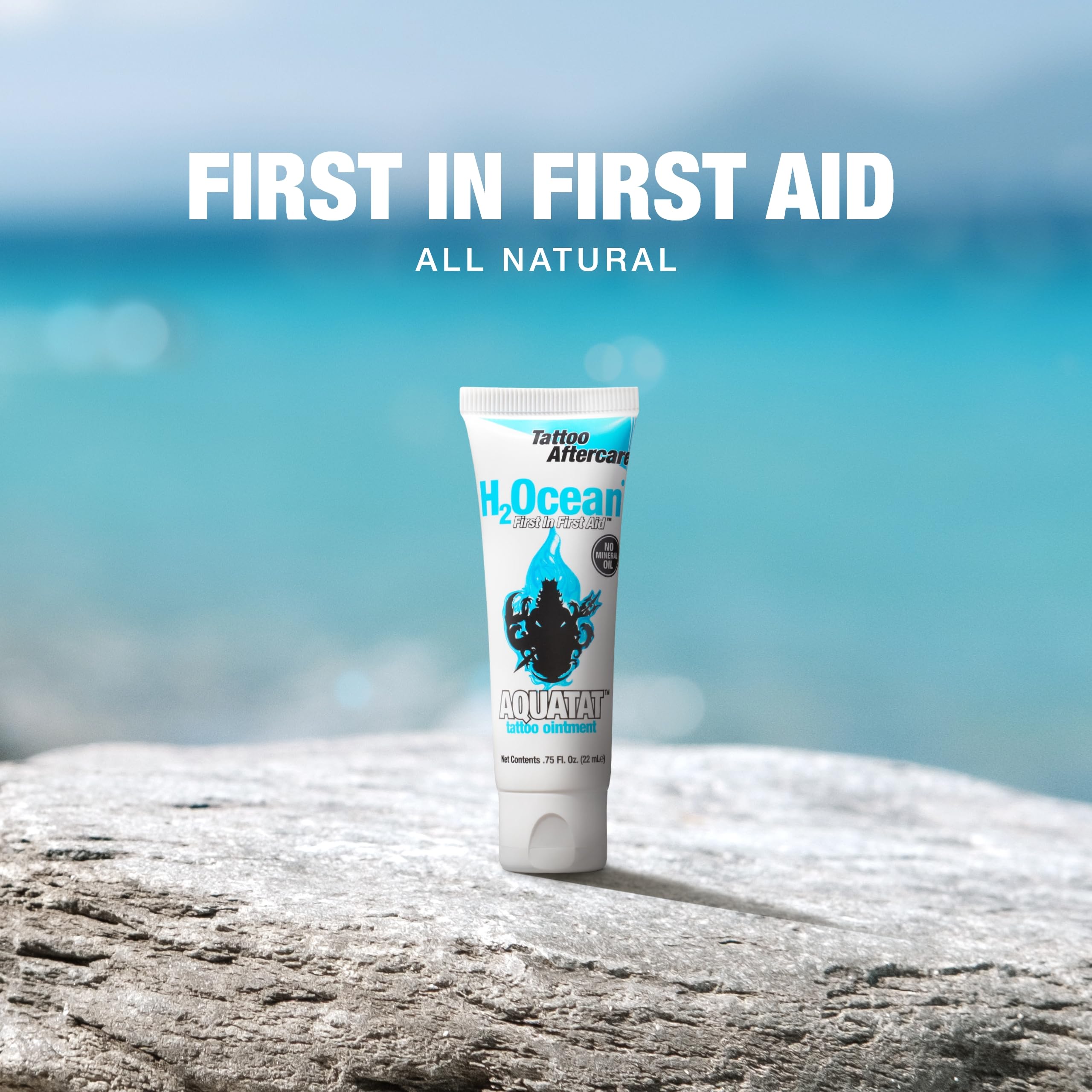 H2Ocean Aquatat Tattoo Healing Ointment - Fragrance & Dye-Free, 0.75 oz