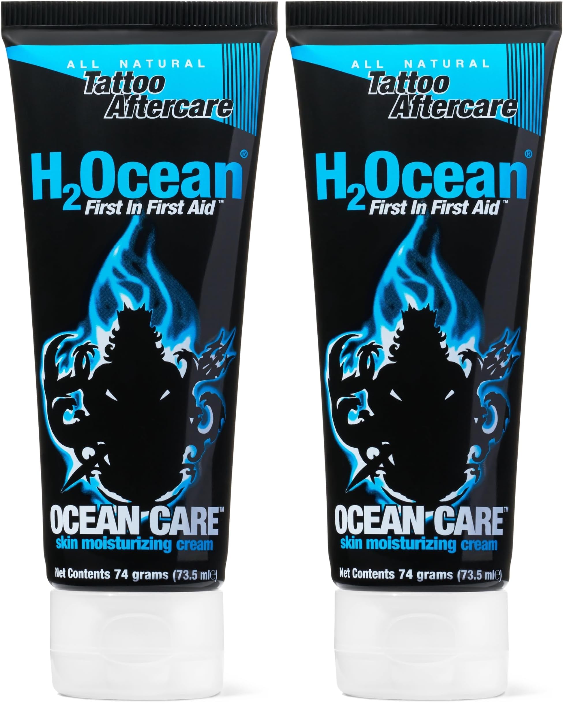 H2Ocean Ocean Care Tattoo Aftercare Lotion 2.5 oz – Fragrance Free & Dye Free (Pack of 2)